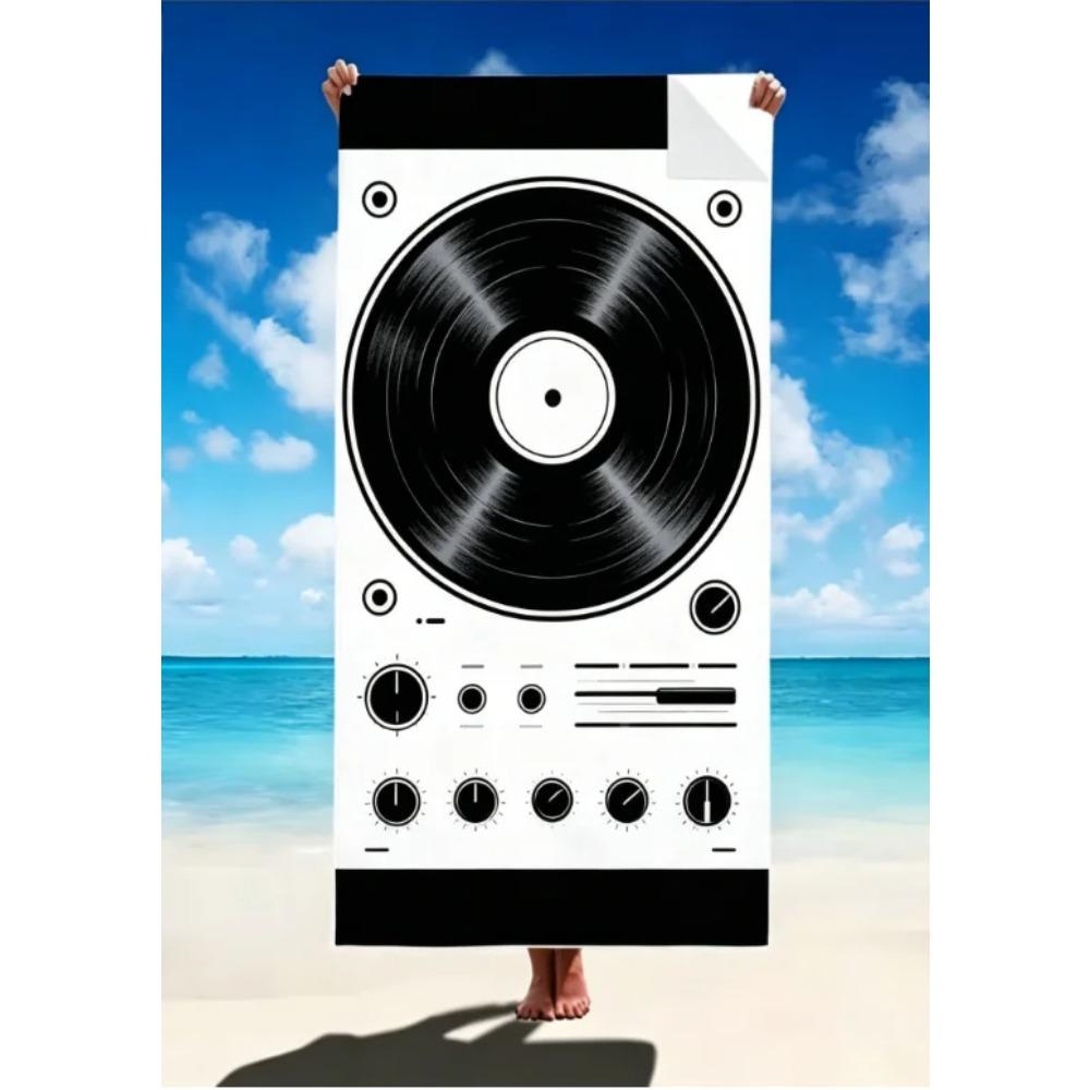Telo Mare con Stampa Note Musicali Microfibra Grande Senza Sabbia Asciugatura Rapida, Design Chiavi di Piano Chiave di Sol, Asciugamani Morbidi Assorbenti per Bagno