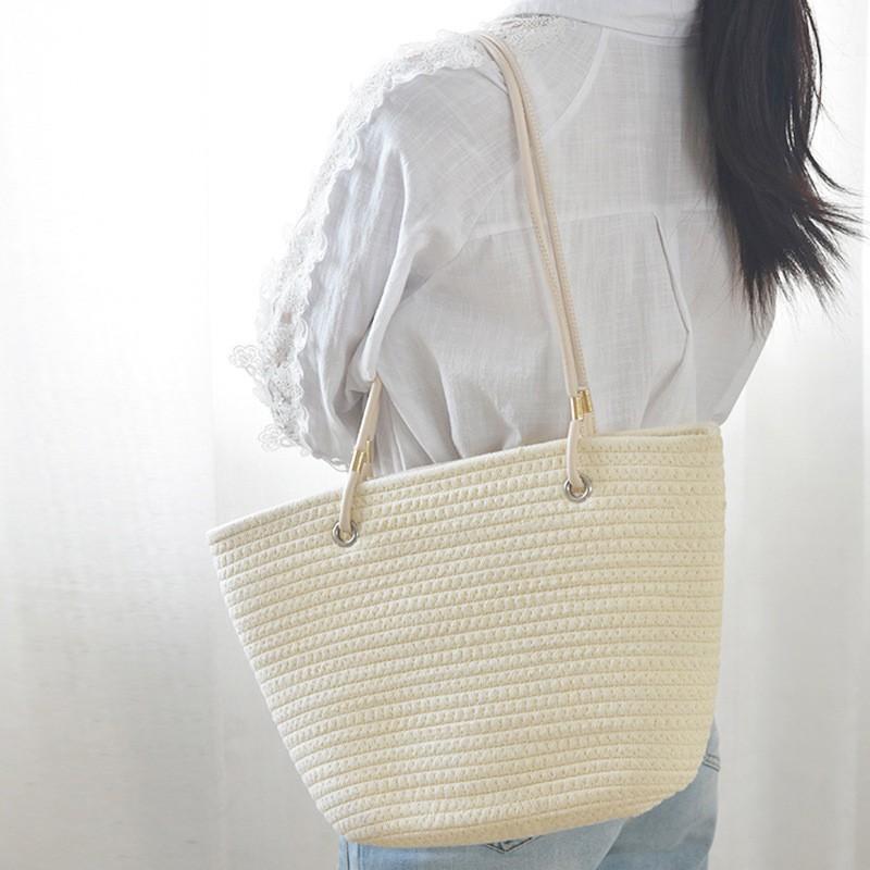 Woven Shoulder Bag Tote Large-capacity Simple All-matching Straw Handbag Holiday Underarm 40x25x8