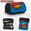 1pc Explosive Comics Theme Design Double Layer Flip Pencil Case - 2D Printing, Large Capacity Zipper Closure, Suitable for Schools, Offices, And Trave