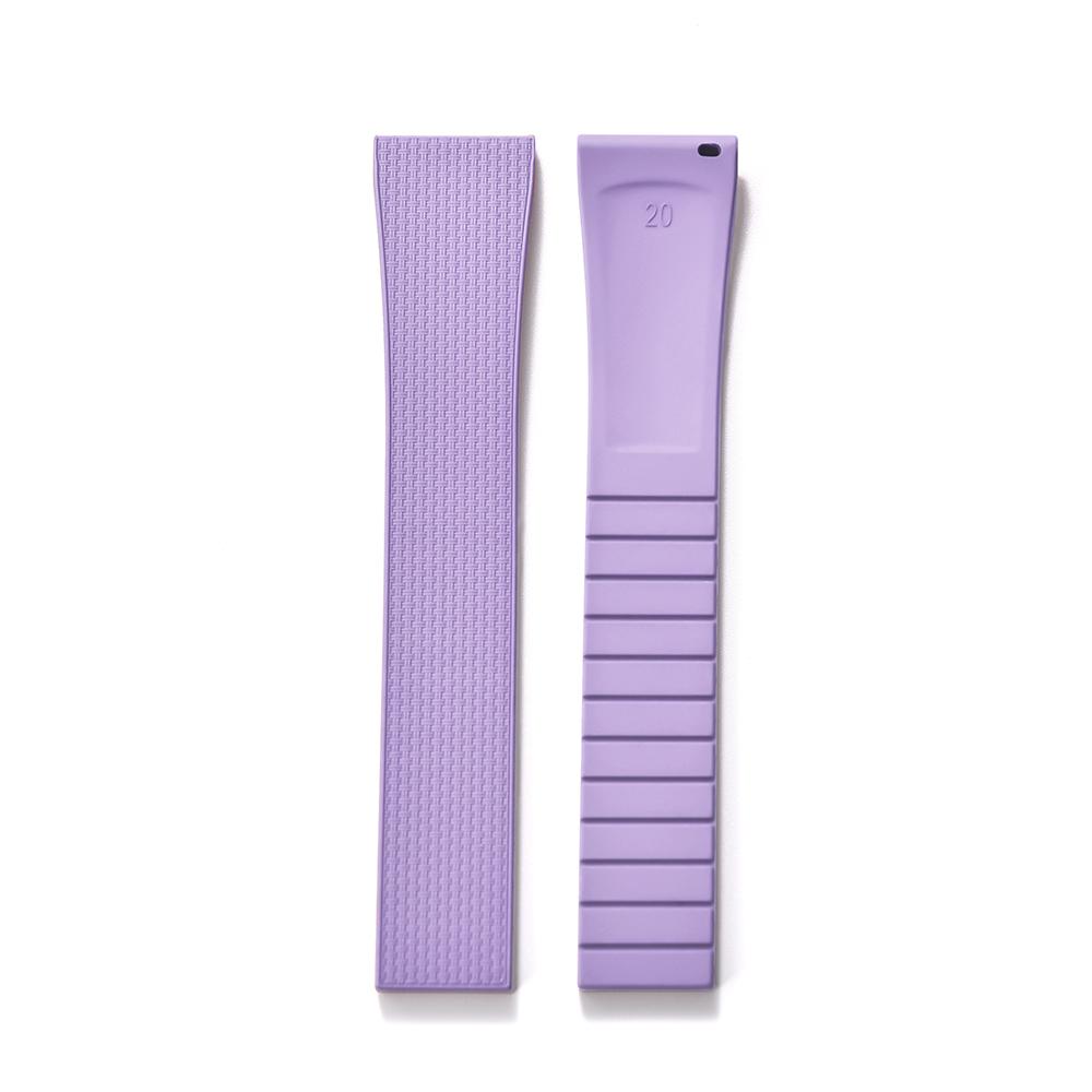 20mm Delugs CTS FKM Gummi Uhrenarmbänder mit 4 Farben Schmetterlingsschließe Einzigartige Textur Schnellverschluss Uhrenarmband für Markenuhr