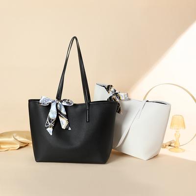 Bag Women's Trendy Simple Tote Bag Silk Scarf Decorative Shoulder Bag Underarm Bag