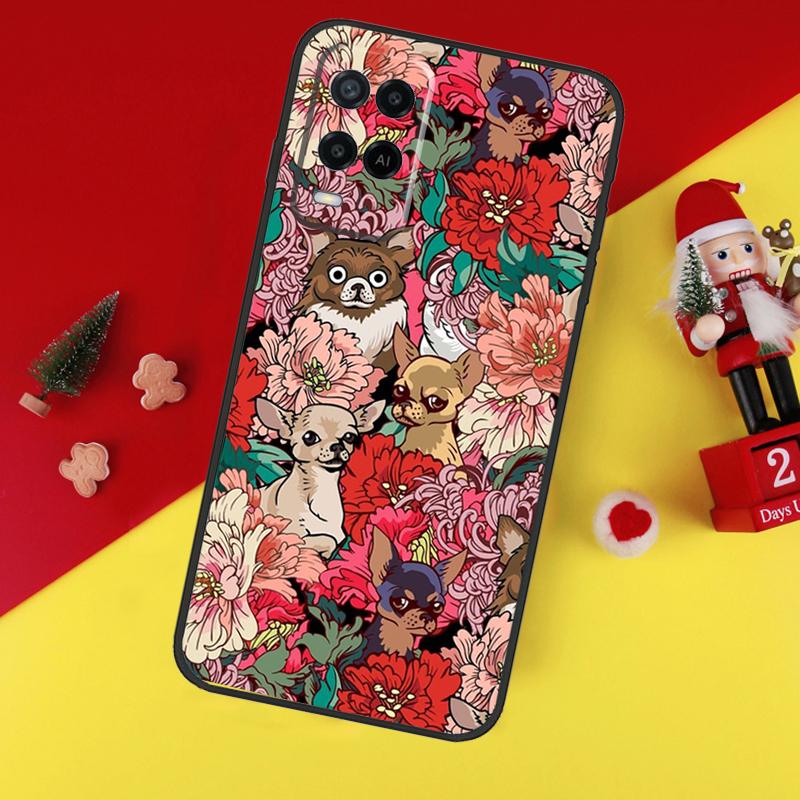 

Chihuahua Face Floral Dog Case For Oppo A5 A6 Pro A15 A57 A17 A54 A74 A94 A76 A16 A96 A40 A60 A80 A18 A38 A58 A78 A98 OPPO A78 5G