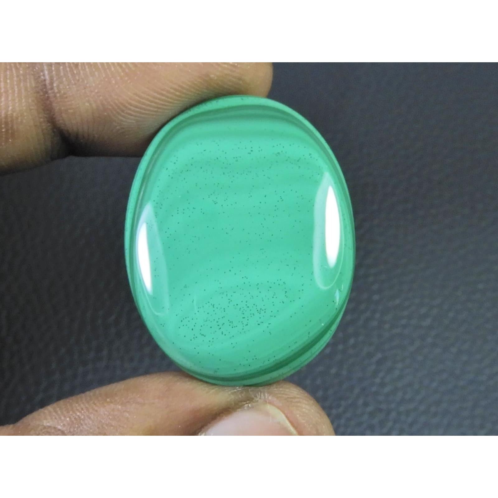 

51Cts. Natural Green Malachite Oval Shape Cabochon Loose Gemstone 25X33X4MM D-324