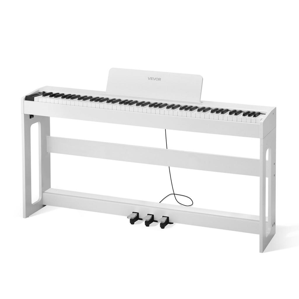 Weighted Digital Piano, 88 Keys Fully Weighted, Electric Piano Keyboard with Furniture Stand, Power Adapter, Triple Pedal, Record Function, 280 Tones,