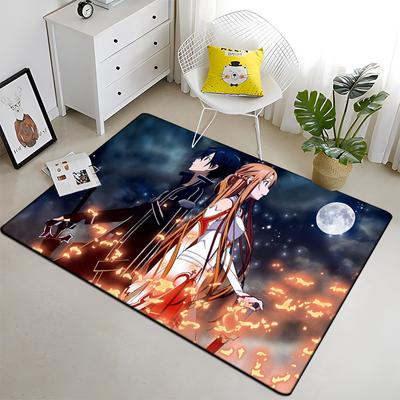 Hot Anime SAO Sword Art Online Modernes Haus Wohnzimmer Bodenmatte Schlafzimmer Teppich Kunst Poster Matte Muster Dekorativer quadratischer Teppich