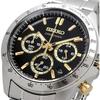 [Seiko] SEIKO 1/5 second chronograph quartz watch for men SBTR015 Black x Gold [Domestic genuine product]