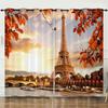 Curtains City Architecture Landscape 3D Digital Printing Blackout Curtains No Punching