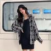 Summer Women's Plaid Ice Silk Shirt Thin Outerwear Cover Up Sun Protection Top Long Sleeve Mid Length Other Material 100%
