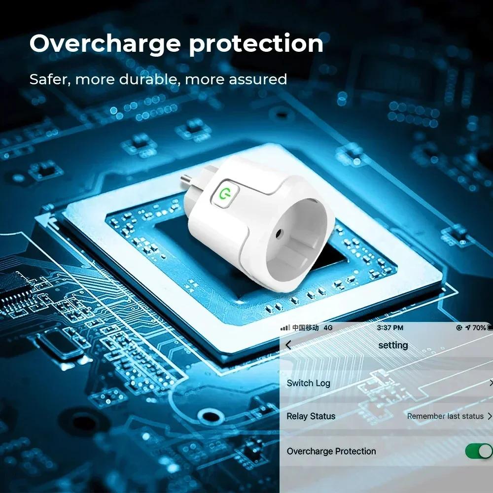 TUYA Smart WiFi EU Plug Adapter Home Automation 16A/20A Smart Socket Timer 110V/220V APP Remote Voice Control Alexa Google Home