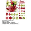 65 Pcs Christmas Balls Ornaments Red Green White Shatterproof Plastic Balls Ornaments with Merry Christmas Sign for Xmas Tree Party Home Decor