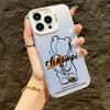 Personalized Graffiti Teddy Bear Phone For iPhone 16 15 14 13 12 11 Pro Max Shockproof Hard Matte Back Cover Case Funda