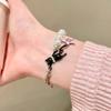 Cute Pearl Y2k Inlaid Black Cat Star Bracelet Stylish Summer Jewelry Women For