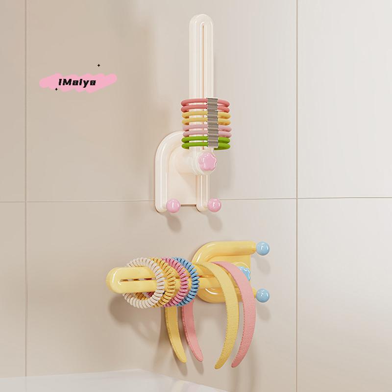 M-1Pc Plastic Hairband Storage Hook L-Shape Space Saving Hair Tie Display Holder Waterproof Scrunchies Storage Rack Kitchen