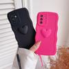 A 16 26 36 56 15 25 35 55 Love Heart Wavy Silicone Case For Samsung Galaxy A16 A26 A36 A56 A15 A25 A35 A55 5g Lanyard Cover A06