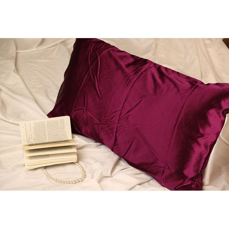 Solid Color Imitation Silk Pillowcase - Ice Silk Feel Satin Cushion Cover