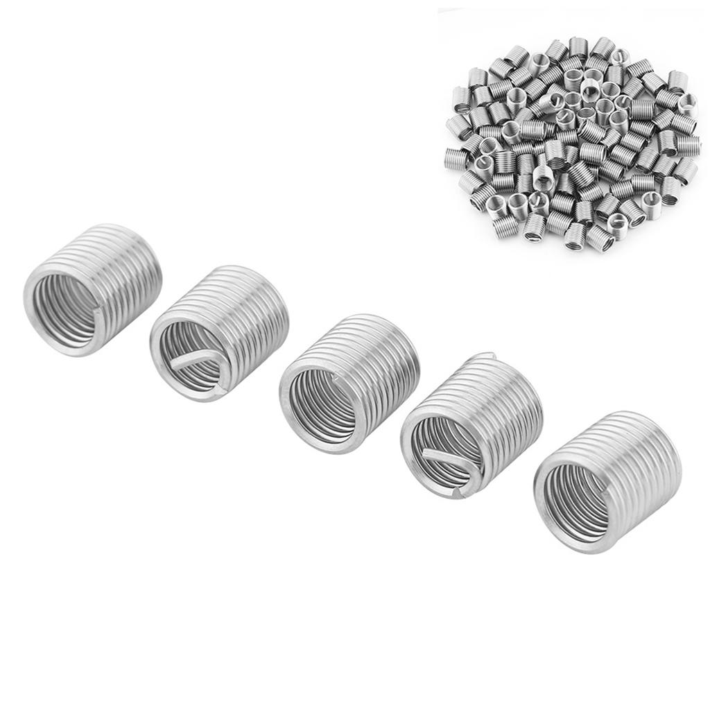 100pcs Stainless Steel SS304 Coiled Wire Helical Screw Thread Inserts M8 x 1.25 x 2D Length