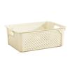Plastic Storage Basket Kitchen Cabinet Bedroom Desk Cosmetics Jewelry Books Cables Lightweight Organizer Cream Color
