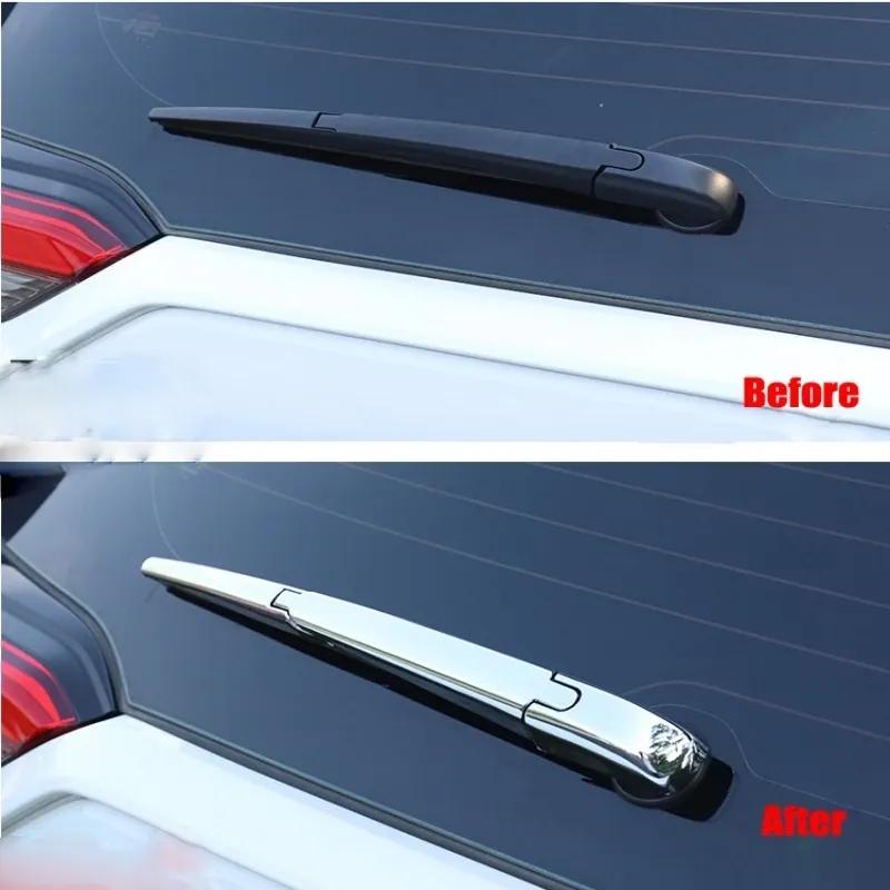 For Toyota RAV4 RAV 4 XA50 Hybrid - ABS carbonfiber Car Rear Back Window Wiper Arm Blade Cover Trim Sticker Car Styling