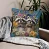 Jgevans Floral & Raccoon Cushion Covers Chair Living Room Pillowcase Cozy Zipper Sofa Pillow Covers Bedroom Indoor Home Decor
