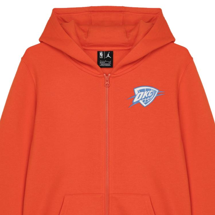 Nike X NBA Collaboration Jacket Oklahoma City Thunder Hooded Casual Long Sleeve Kids Jackets Orange 3Y2B7FELQ-THU