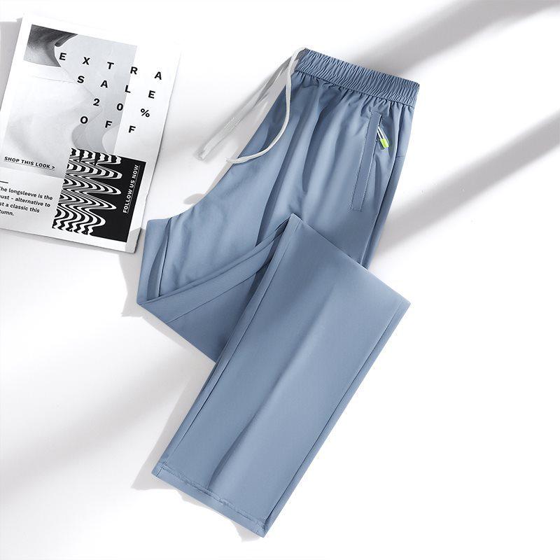 Ice Silk Quick-Drying Breathable Elastic Ankle Pants for Men and Women - Summer Outdoor Wear