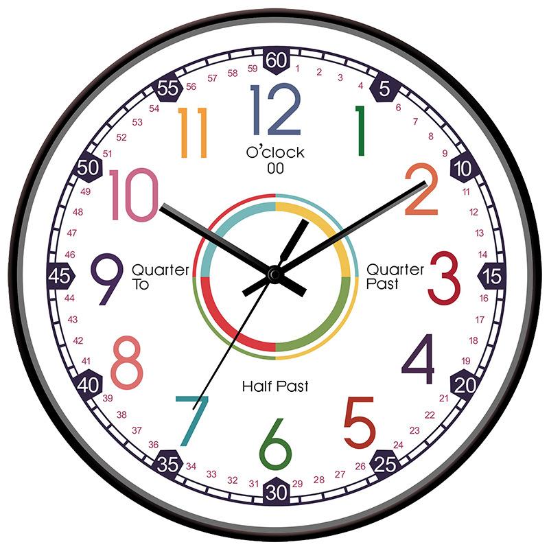 Japanese Radio Early Education Wall Clock Learning Clock Silent Clock Children's Room Bedroom Quartz Clock Home Cartoon Wall Hanging