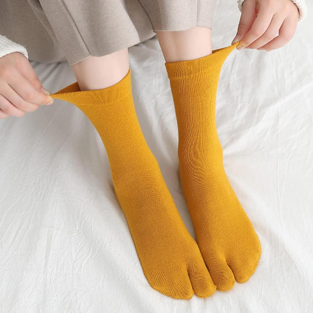 Momee Șosete de damă Tabi Crew Bumbac Uni 5 Perechi, Respirabile, Rezistente la mirosuri, Lungime, Culoare, Amestec, Elimină umezeala, Uscare rapidă, Confortabile,