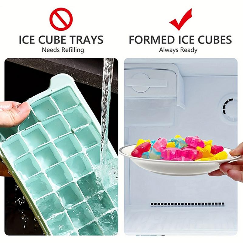 24Pcs Reusable Plastic Quick-Freeze Easy-To-Clean Fake Ice Cubes For Making Cold Appealing Drinks