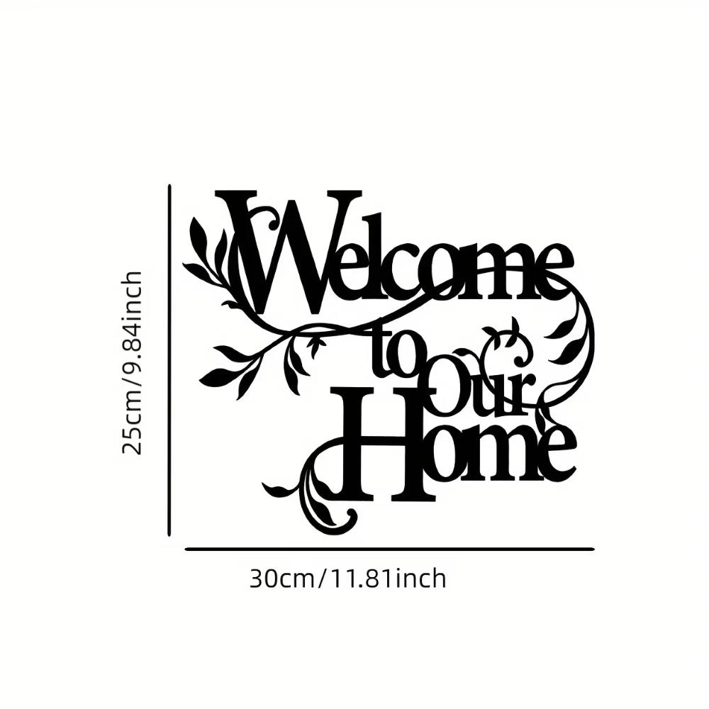 1pc Metal Welcome To Our Home Wall Sign - Wall Decoration Pendant. Welcome Sign. Home Decor. Porch & Living Room Artwork.