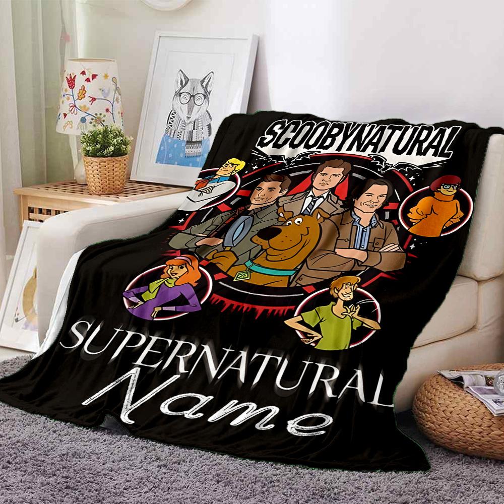 Scoobydoo Supernatural Characters Mystery Machine Four Seasons Blanket Customized With Your Name Lightweight And Warm Perfect Gift For Home Office
