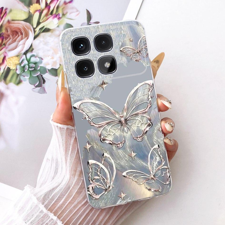 Case For Xiaomi Redmi K70 Pro Ultra Cover Popular Flower Soft Transparent Silicone Phone Shells For Xiaomi Redmi K70 K70e Fundas