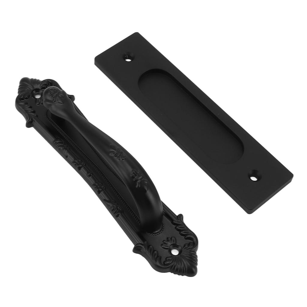 Sliding Barn Door Handle Aluminum Alloy Black Punch Free Double Sided Door Pull Handles for Gate Cabinet