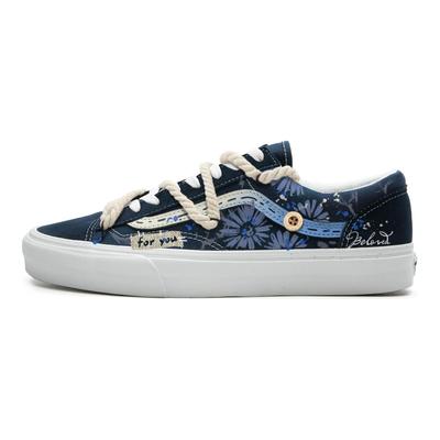 Estilo 36 Tela Resistente a la Abrasión Resistente a la Abrasión Zapatillas de Skate de Caña Baja Unisex Azul VN0A3DZ3RFL(Equipo 613-)