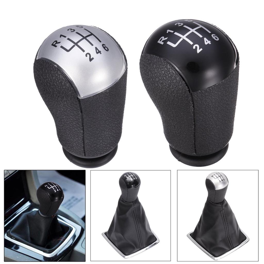 Fiesta//C-Max Black//Sliver 6 Speed Car Gear Stick Shift Knob Shifter Lever for Ford Focus//Mondeo