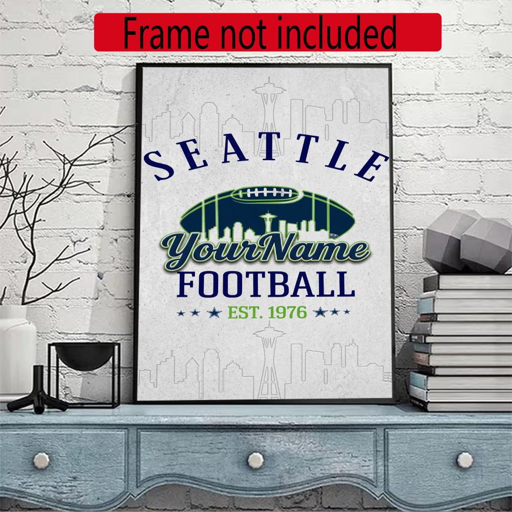Seattle Seahawks Customize Your Name Diamond Painting Round Diamond Rhinestones Mosaic Diamond Embroidery Wall Paintings Rhinestones Gift Frameless