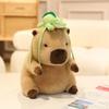 Flower Hat Capybara Soft Guinea Pig Carrying Backpack Doll Stuffed Comfort Pillow Kawaii Room Decor Birthday Gifts