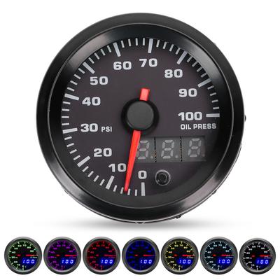 12V 2in Měřič tlaku oleje 0100PSI Měřič 7 barev LED displej se senzorem Univerzální pro auto