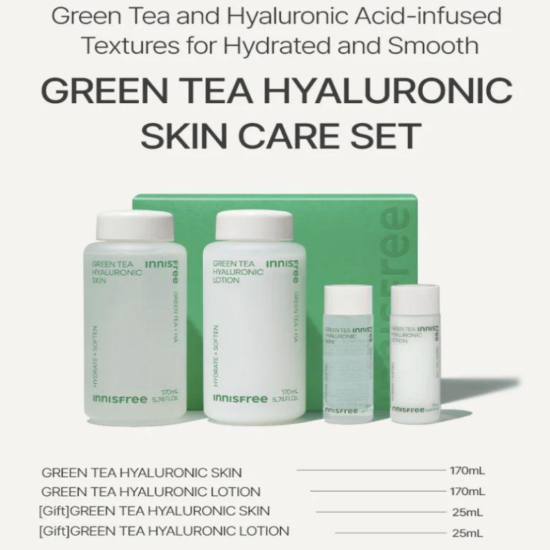 Innisfree Grüner Tee Hyaluron Hautpflege Set – Feuchtigkeitsspendendes & Ausgleichendes Tägliches Hautpflege Duo