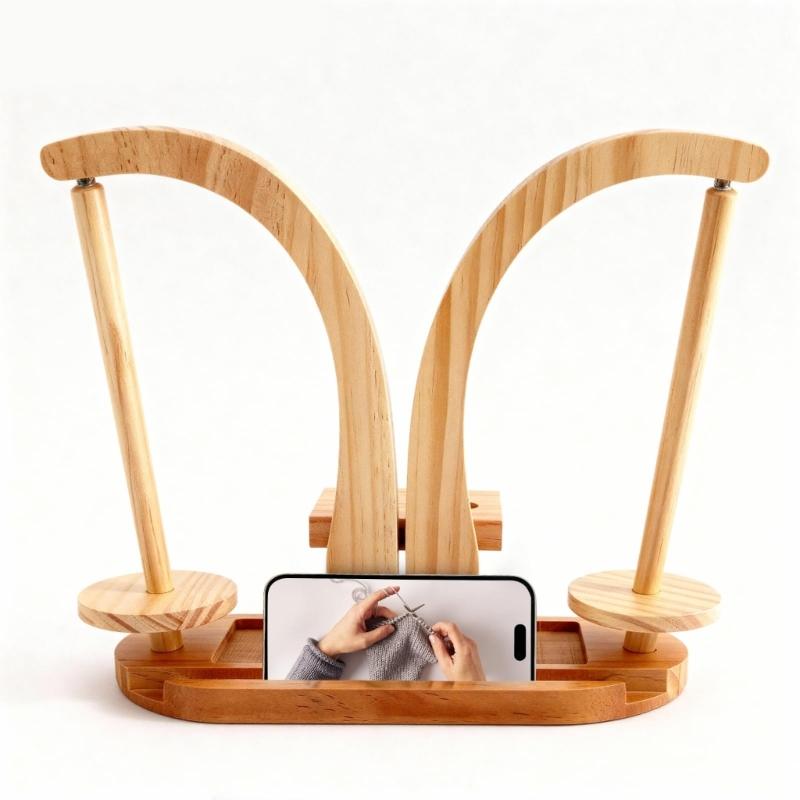 Multifunctionele Roterende Garenspoel Organizer Stand Magnetische Houten Garenhouder voor Naaien Haak Breien Project