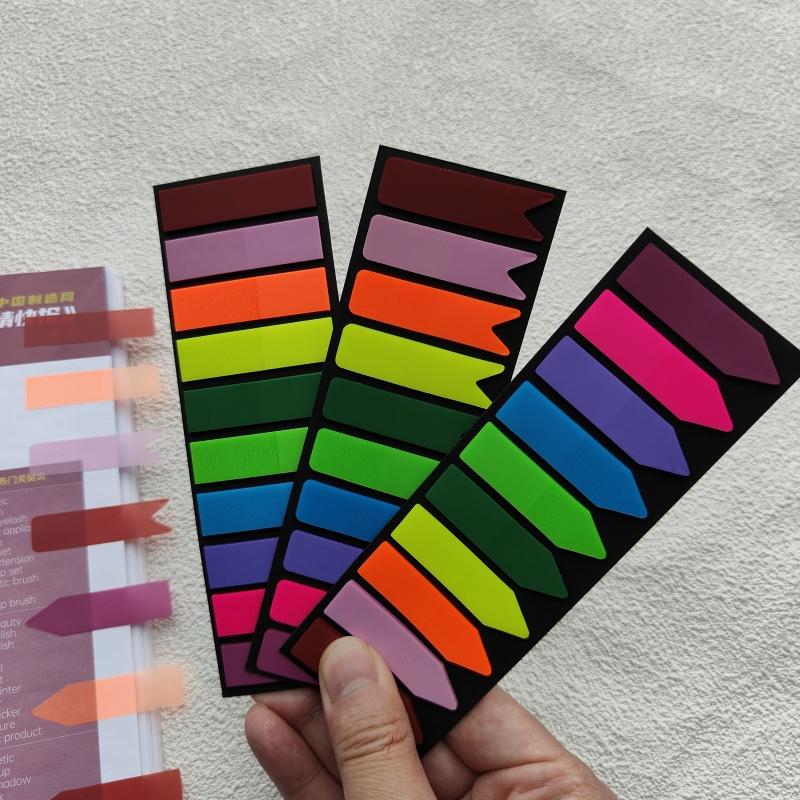 200pcs Self-adhesive Sticky Note Colorful PET Notepad Books Page Marker Label Index Sticker Bookmark Stationery Memo Pad