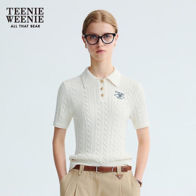 Teenie Weenie Women's Preppy Polo Short-Sleeved Knit Sweater