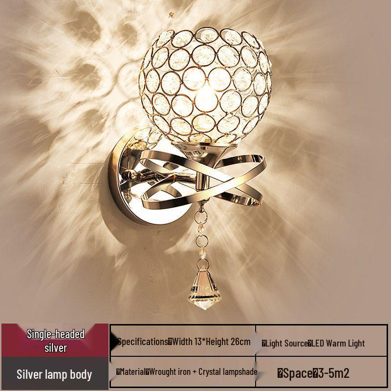 

Современный минималистичный светодиодный хрустальный настенный светильник - Энергосберегающее теплое освещение для спальни и гостиной 5W