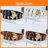 Leather Pu Womens Belt With Hollow Design And Alloy Closure For Attire Casual