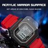 Herrenuhr Elektronisches Digitales Uhrwerk Rechteckiges LED-Anzeige Zifferblatt Outdoor Sport Wasserdicht Herrenarmbanduhr