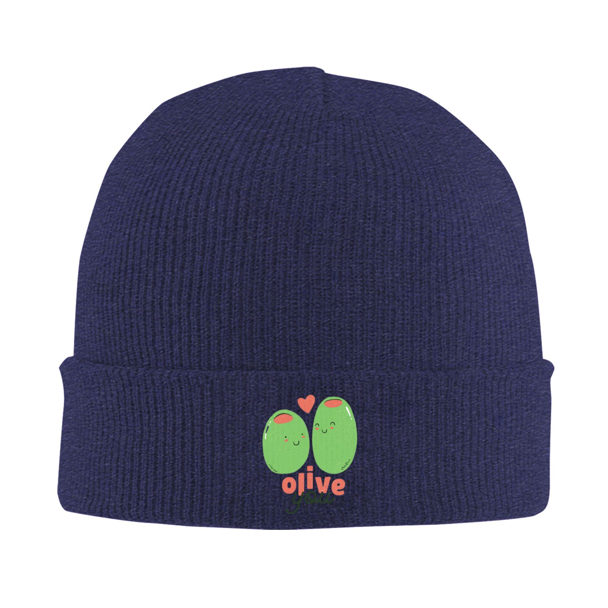 

Olive You - i Love you Warm Knitted Cap Winter Knit Bonnet Hat Skullies Beanies Hip Hop Caps for Unisex One Size