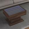 VidaXL Coffee Table with LED Brown Oak 70x50x45 Cm Engineered Wood, Side Table, Living Room Table, Side Table, 847538