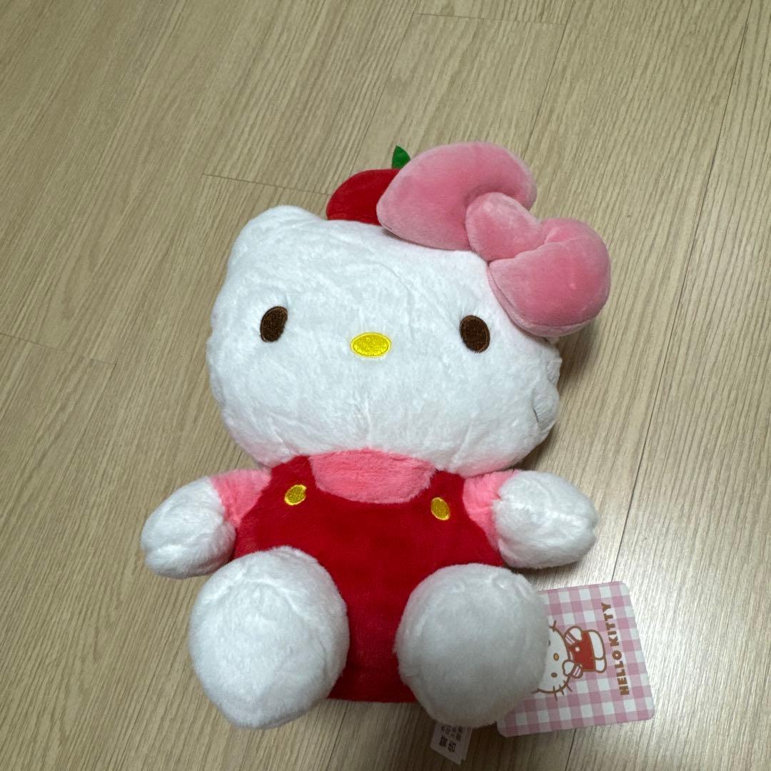 hello kitty stuffed red overalls