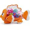 Transparent Gear Electric Goldfish Toddler Toy With Music And Lights. Hit And Go Technology.Perfect For Baby Tummy Time,Educational STEM Equipment Toy