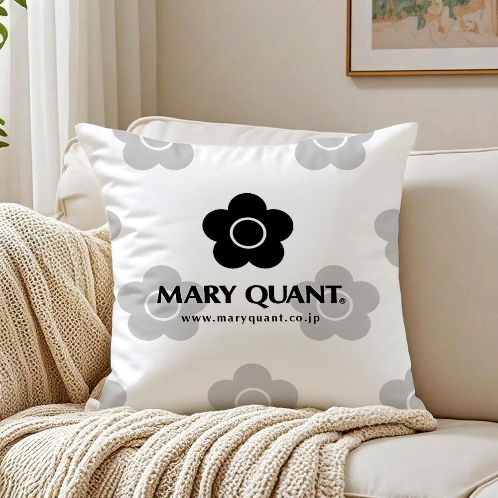 Classic Logo Mmary Quant Cushion Cover Plush Decorative Pillow Case With Hidden Zipper Cutecore Room Decor For Home