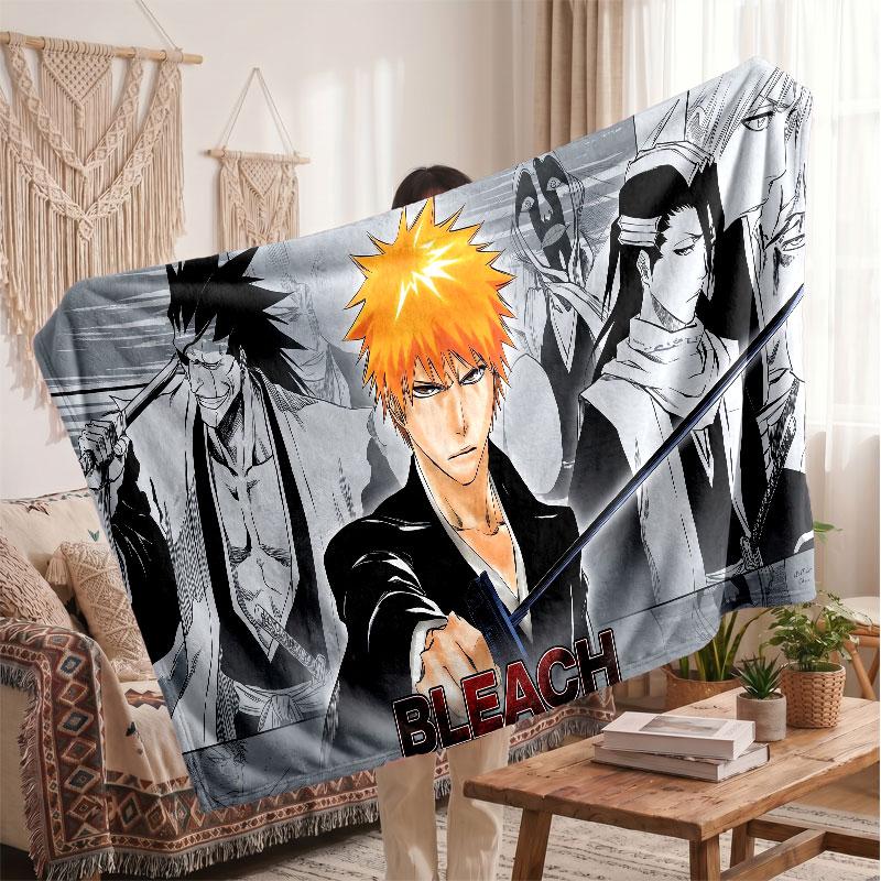 Warm Flannel BlanketBleach Anime Soft Cozy Throw Blanket for Bedroom Couch